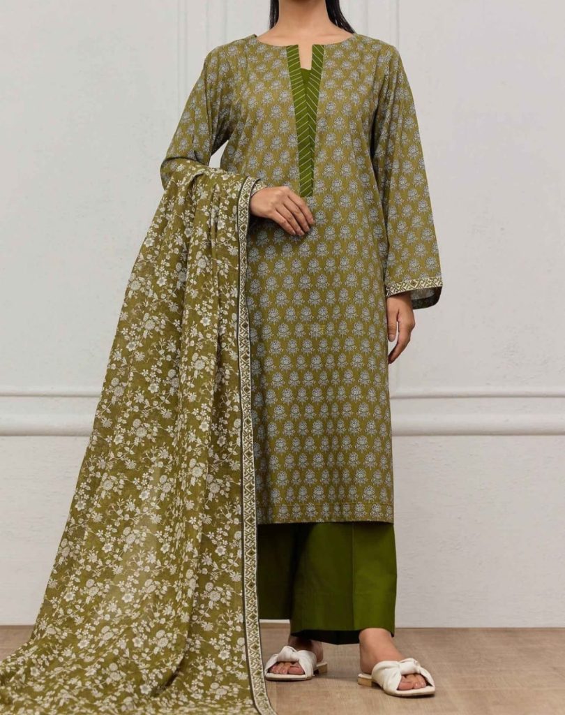 Olive Charm – Classic Lawn Collection