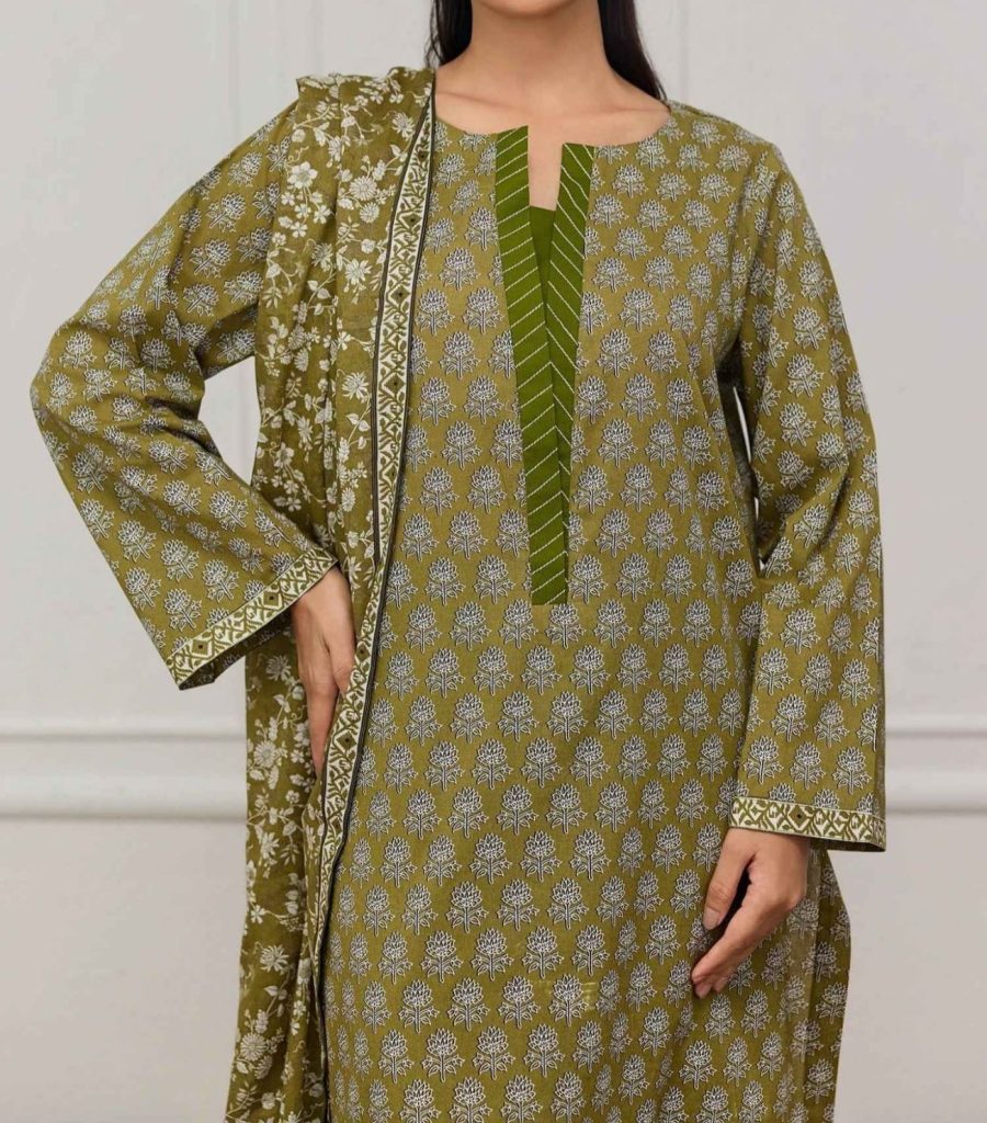 Olive Charm – Classic Lawn Collection