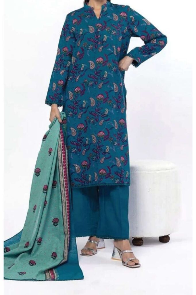 Khaadi — Teal Elegance Lawn (3pc)