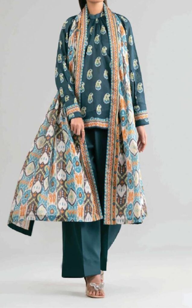 Khaadi — Midnight Emerald Lawn (3pc)