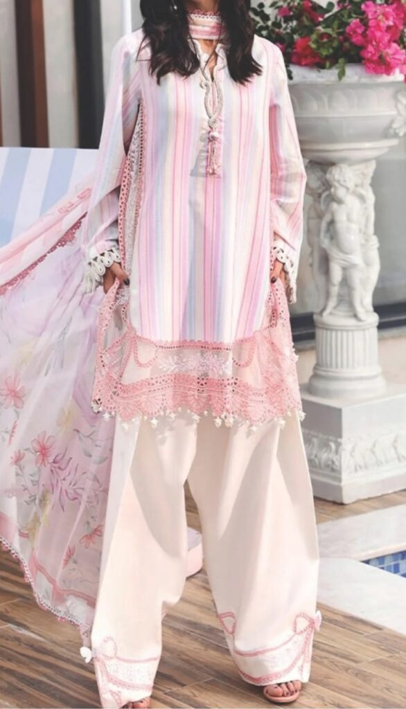 Maria.B Elahé Pastel Stripe Lawn Suit