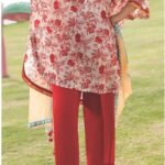 Maria.B Elahé Botanical Crimson Lawn Suit