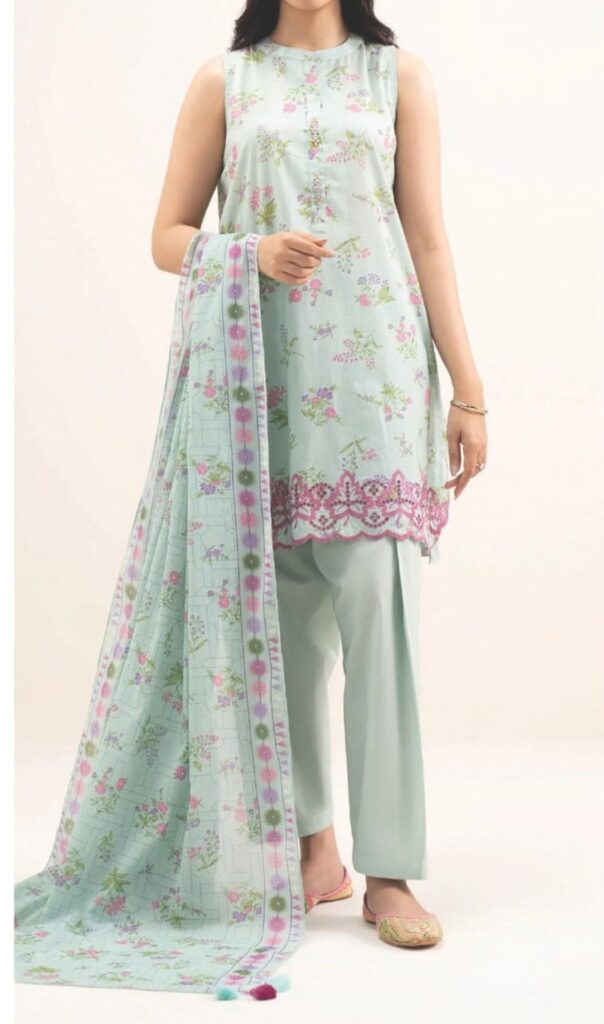 Maria.B Elahé Mint Serenity Wildflower Lawn Suit