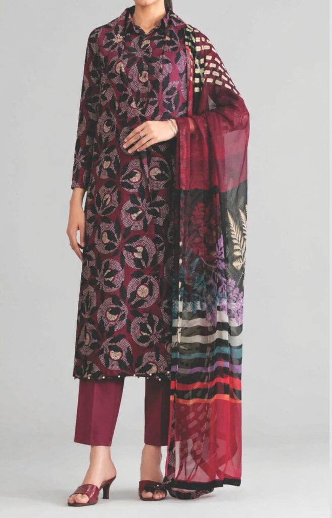 Nishat Linen Unstitched 3 Piece Digital Printed Lawn Suit