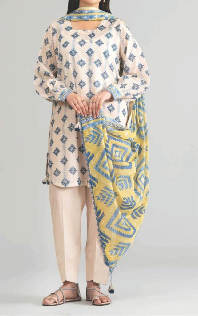 Nishat Linen Unstitched 3 Piece Digital Printed Lawn Suit