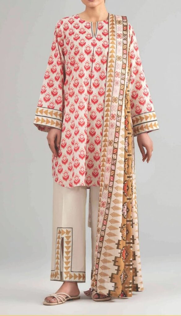 Nishat Linen Unstitched 3 Piece Printed Lawn Suit - 42601201