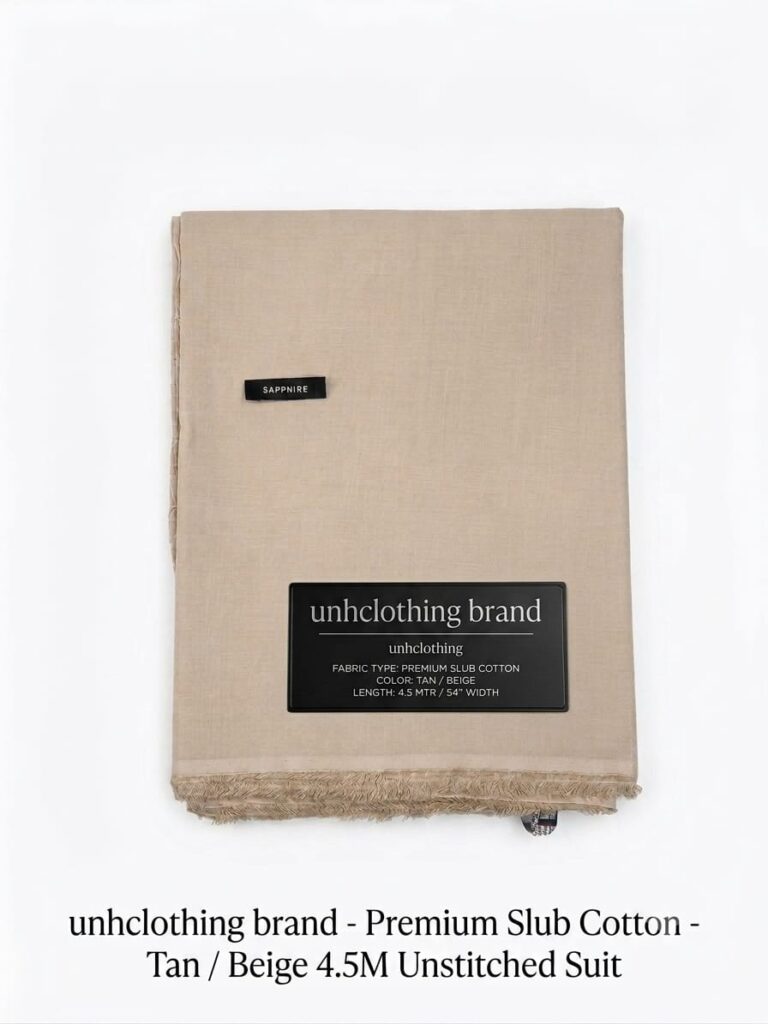 Sapphire Unstitched Premium Slub Cotton – Beige