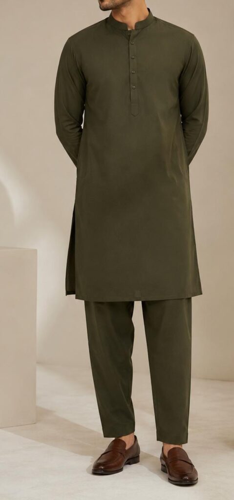 Sapphire Unstitched Premium Slub Cotton – (Olive Green)