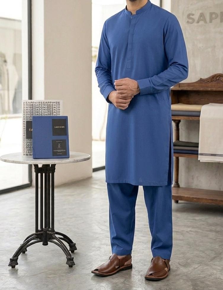 Sapphire Unstitched Premium Slub Cotton – Royal-Blue