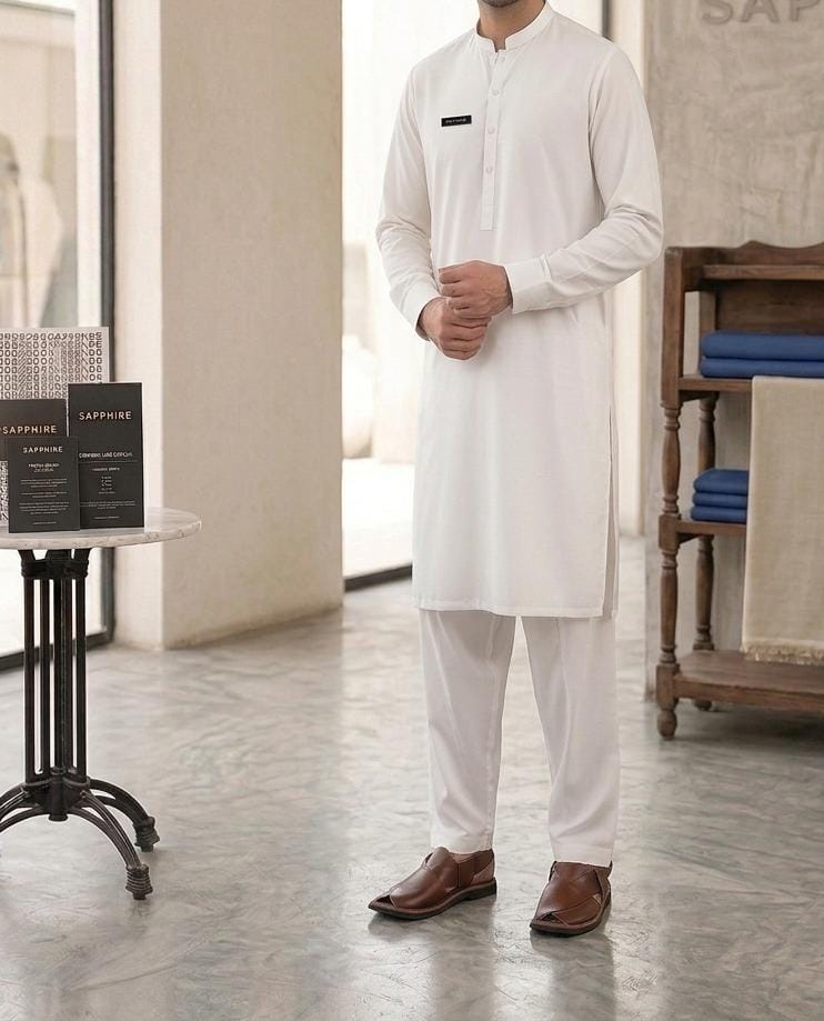 Sapphire Unstitched Premium Slub Cotton – (Off White)