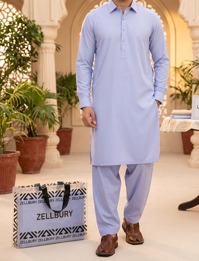 Zellbury COMFORT - Men's Unstitched (Light Blue)