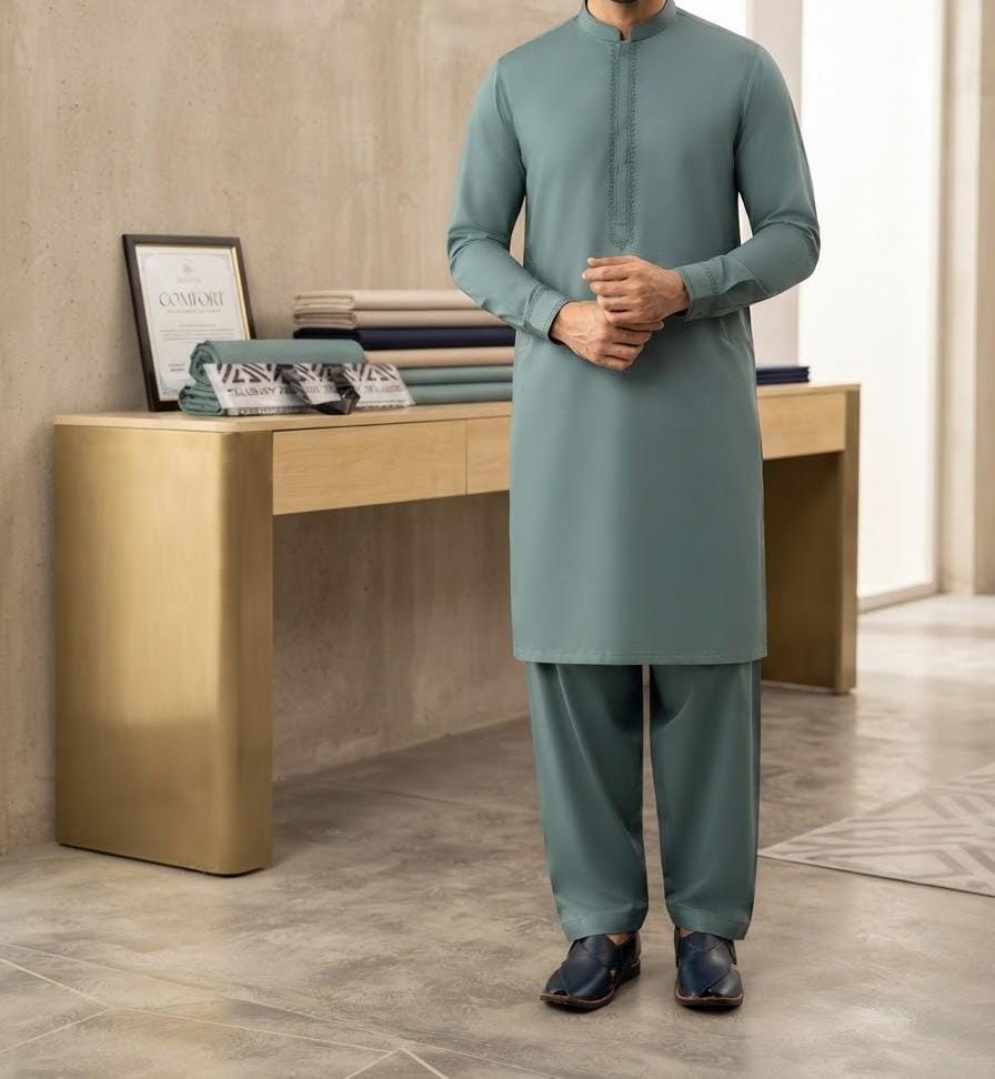 Zellbury COMFORT - Men's Unstitched (Slate Green)