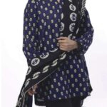 Sapphire Navy Blue & Black Geometric Printed Lawn 3-Piece Suit