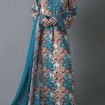Sapphire Teal & Rust Abstract Printed Lawn 3-Piece Suit